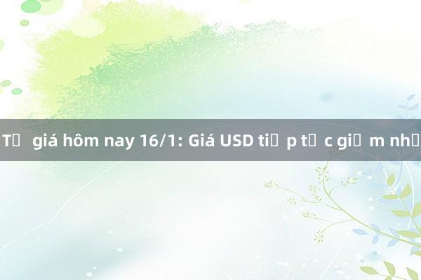 Tỷ giá hôm nay 16/1: Giá USD tiếp tục giảm nhẹ