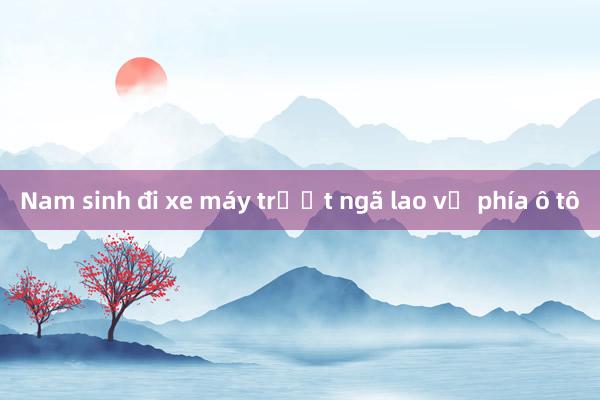 Nam sinh đi xe máy trượt ngã lao về phía ô tô