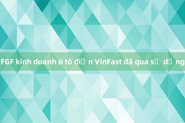 FGF kinh doanh ô tô điện VinFast đã qua sử dụng