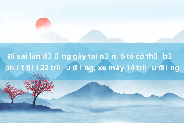 Đi sai làn đường gây tai nạn， ô tô có thể bị phạt tới 22 triệu đồng， xe máy 14 triệu đồng