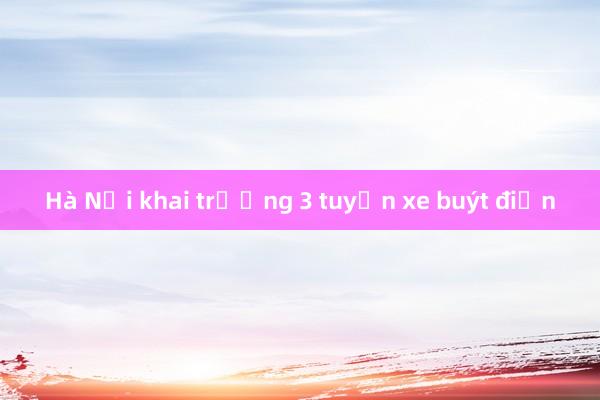 Hà Nội khai trương 3 tuyến xe buýt điện