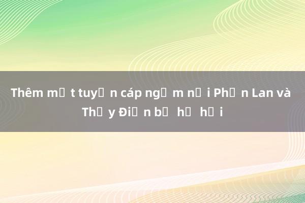 Thêm một tuyến cáp ngầm nối Phần Lan và Thụy Điển bị hư hại