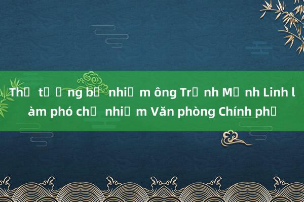 Thủ tướng bổ nhiệm ông Trịnh Mạnh Linh làm phó chủ nhiệm Văn phòng Chính phủ